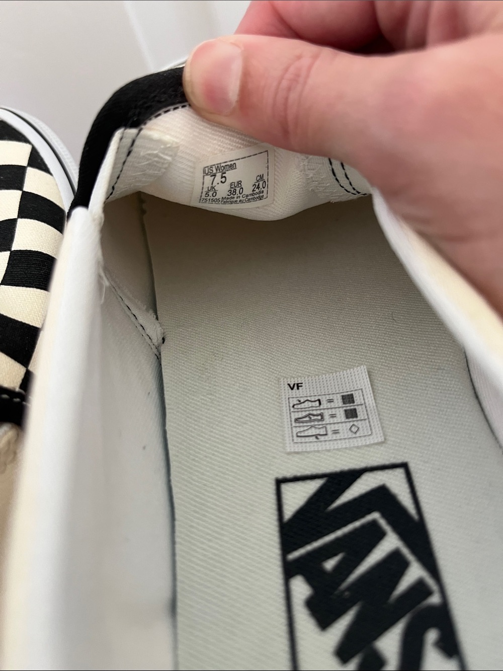 Vans Checkerboard Slip-On Sneakers in Black and White - Picture 4 of 4